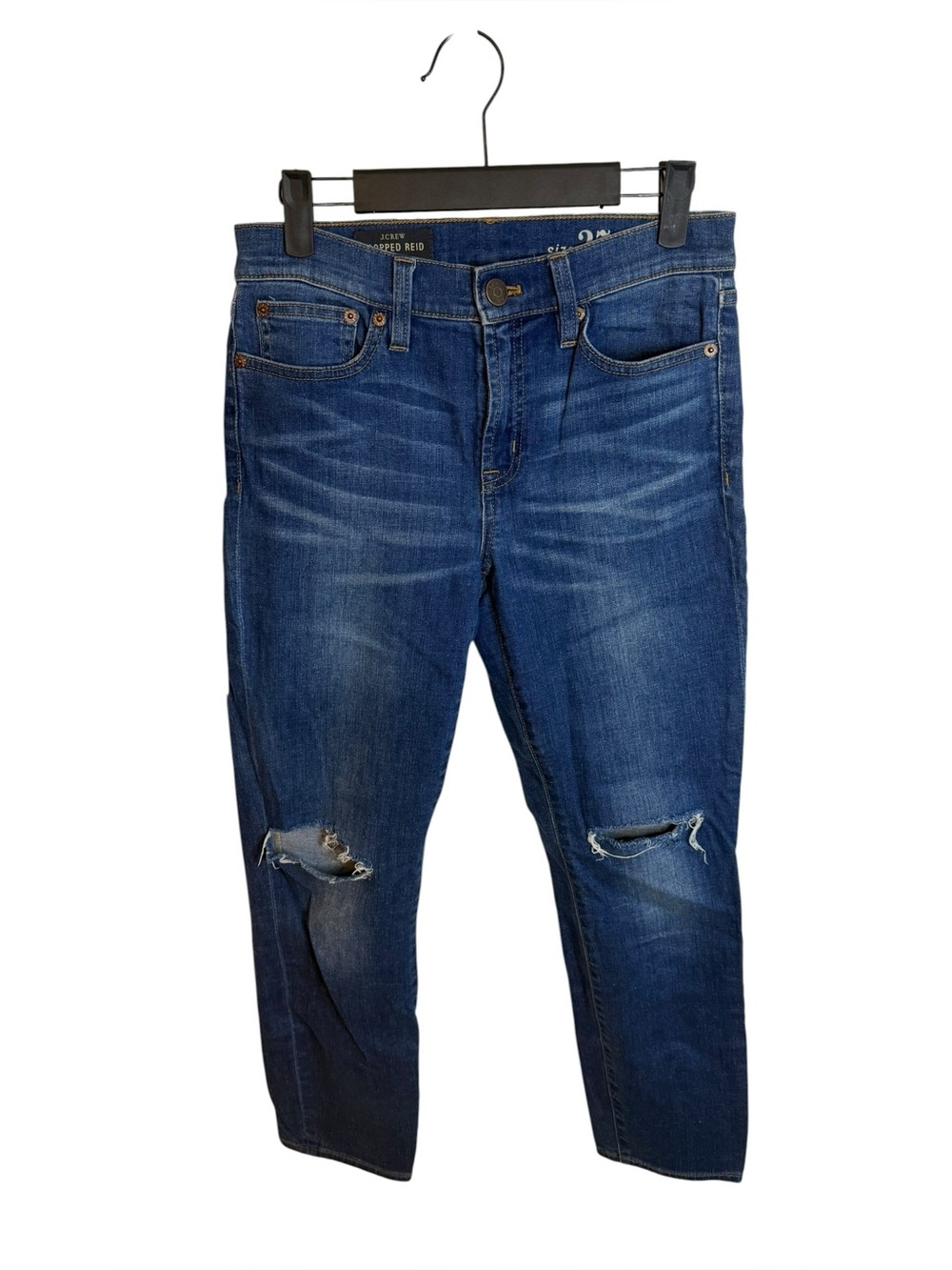 J.Crew Medium Wash Distressed Cropped Reid Jeans